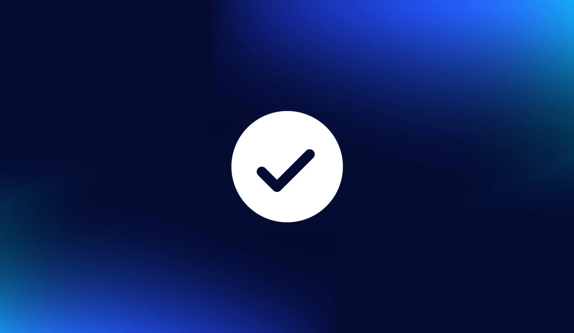 Check mark on dark blue gradient background