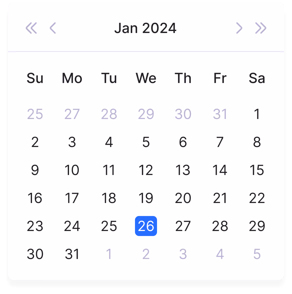 UI date picker component